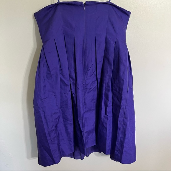 NWT J. Crew Classic Strapless Cotton Cady Cocktail Party Dress Size 14 Purple - Picture 10 of 14